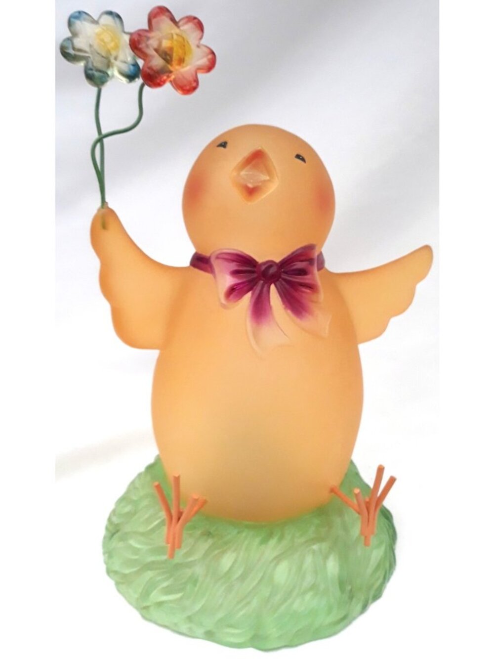 Avon LIGHTED SPRING CHICK w/ flowers Easter baby chicken color change figurine